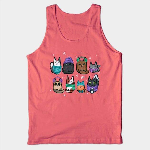 Snow Cats Tank Top by jastinamor